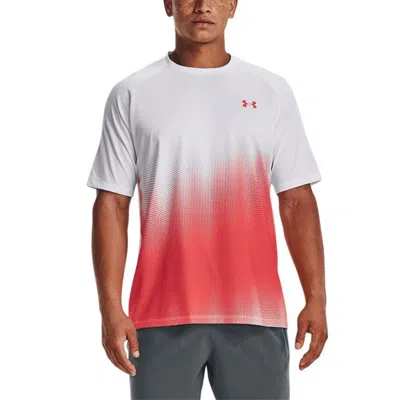 Under Armour Tech Fade T-shirt 'white Red' In Blue
