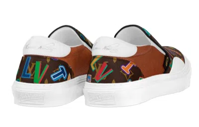 Pre-owned Louis Vuitton X Nba Ollie Slip-on Shoes 'brown' In Multi
