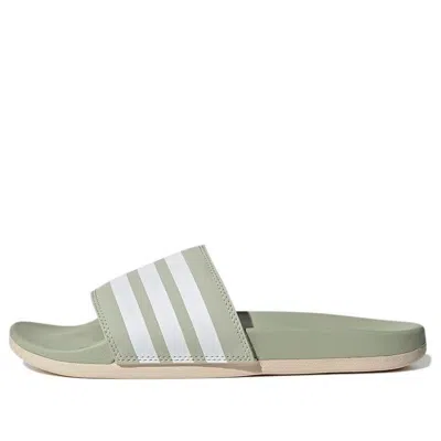 Adidas Originals (wmns) Adidas Adilette Comfort Slides 'halo Green Ivory' In Multi