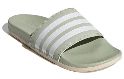 Adidas Originals (wmns) Adidas Adilette Comfort Slides 'halo Green Ivory' In Multi
