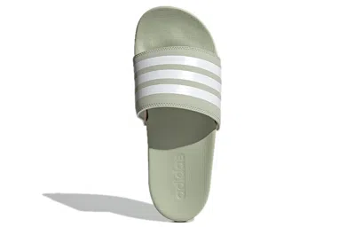 Adidas Originals (wmns) Adidas Adilette Comfort Slides 'halo Green Ivory' In Multi