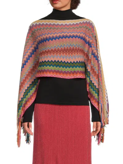 Missoni Women's Chevron Wool Blend Poncho In Multi
