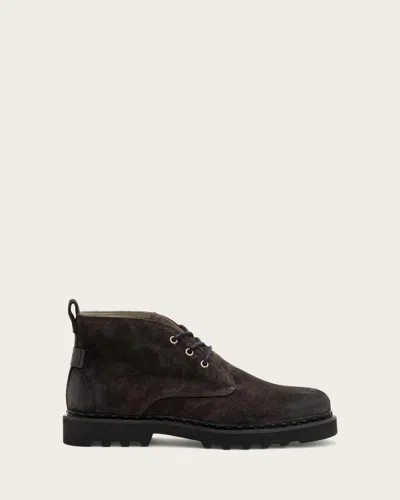 Allsaints Suede Skiff Lace-up Boots In Gold