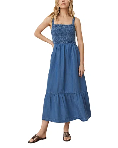 Marine Layer Selene Smocked Sleeveless Maxi Dress In Blue