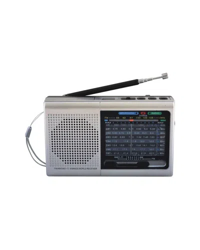 Supersonic 9 Band Silver Radio With Bluetooth In Silver