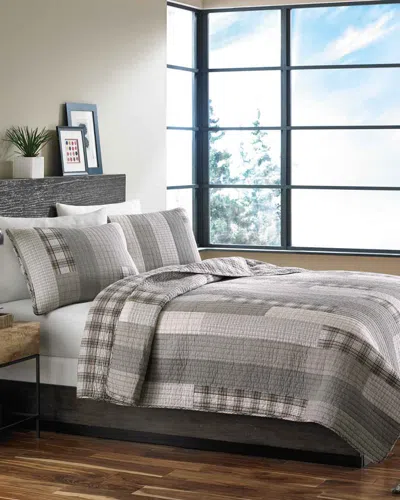 Revman Eddie Bauer Fairview Flannel Quilt Set In Gray