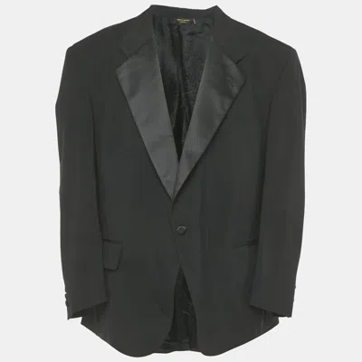 Pre-owned Dior Christian  Vintage Black Wool Tailored Blazer 4xl