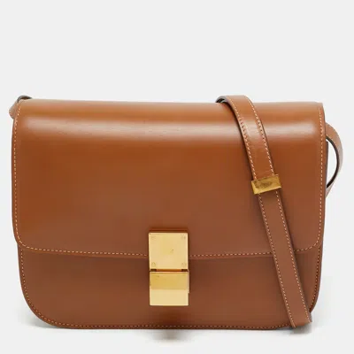 Pre-owned Celine Brown Leather Medium Classic Box Shoulder Bag