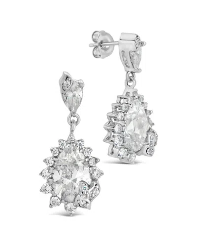 Sterling Forever Sienna Cubic Zirconia Statement Stud Earrings In Metallic