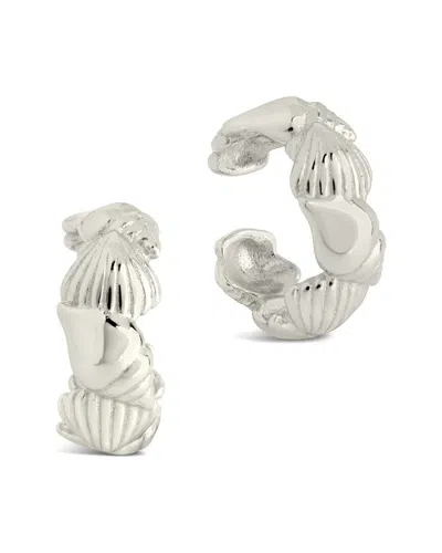 Sterling Forever Silver Set Of 2 Cali Shell Ear Cuffs In Metallic
