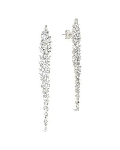 Sterling Forever Cz Shay Linear Drop Earrings In Metallic