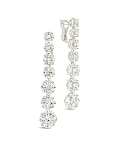 Sterling Forever Cz Leann Drop Stud Earrings In Metallic