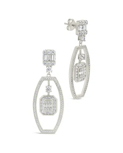 Sterling Forever Kendall Cubic Zirconia Drop Earrings In Metallic