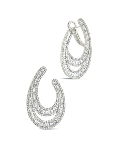 Sterling Forever Gabriella Cz Drop Stud Earrings In Metallic