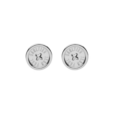 Pre-owned Jean Paul Gaultier Button Earrings 'silver' | Men's Size Onesize