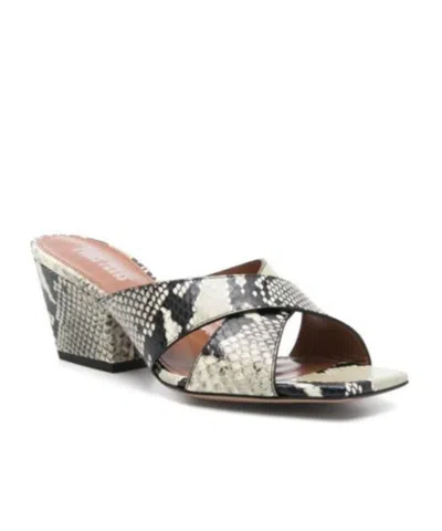 Paris Texas Arizona Snake-embossed Leather Mule Sandals In Animal Print