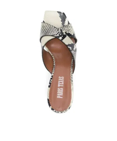 Paris Texas Arizona Snake-embossed Leather Mule Sandals In Animal Print