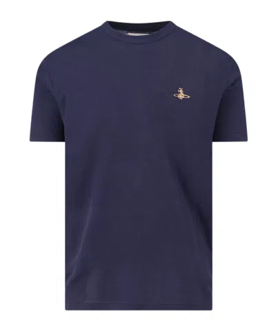 Vivienne Westwood Woman T-shirt Navy Size L Organic Cotton In Blue