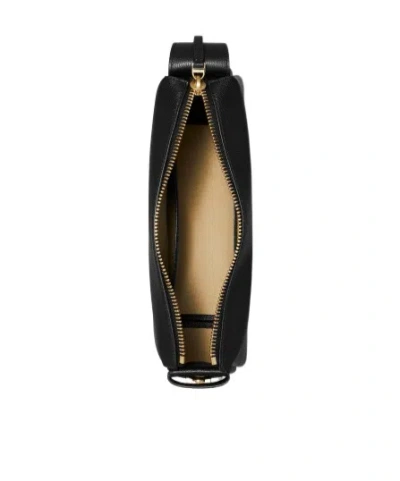 Tory Burch Romy Black Shoulder Bag With Adjustable Shoulder Strap In Grained Leather Woman