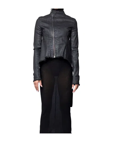 Rick Owens Drkshdw Asymmetrical Zip Jacket In Black