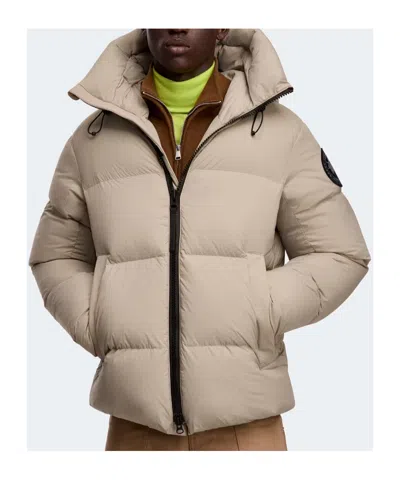 Canada Goose Hooded Puffer Jacket Elastic Cuffs In Neutral