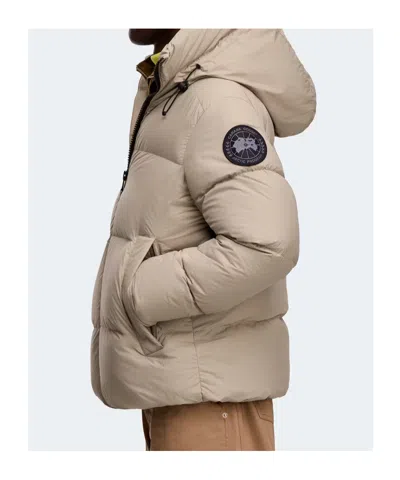 Canada Goose Hooded Puffer Jacket Elastic Cuffs In Neutral
