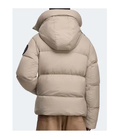 Canada Goose Hooded Puffer Jacket Elastic Cuffs In Neutral