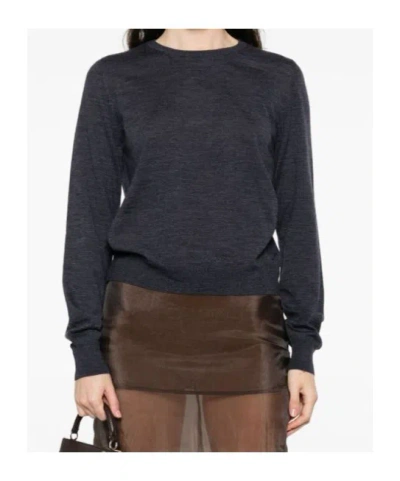 Maison Margiela Lightweight Wool Crewneck Long Sleeve Sweater In Black