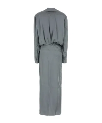 Attico Abito In Raso Grigio Scuro  Donna In Green