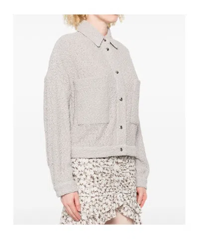 Iro Pabli Textured Weave Cotton Jacket With Patch Pockets In Gray