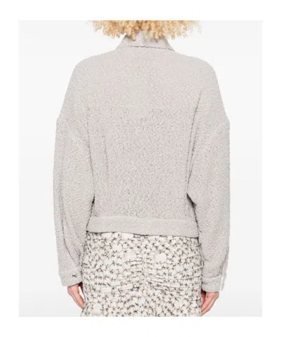 Iro Pabli Textured Weave Cotton Jacket With Patch Pockets In Gray