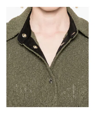 Iro Cotton Jacket Patch Pockets In Green