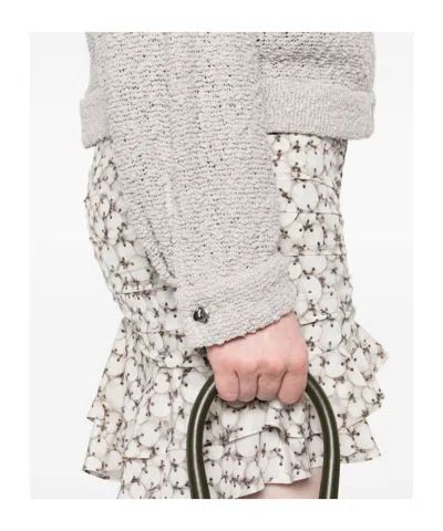 Iro Pabli Textured Weave Cotton Jacket With Patch Pockets In Gray