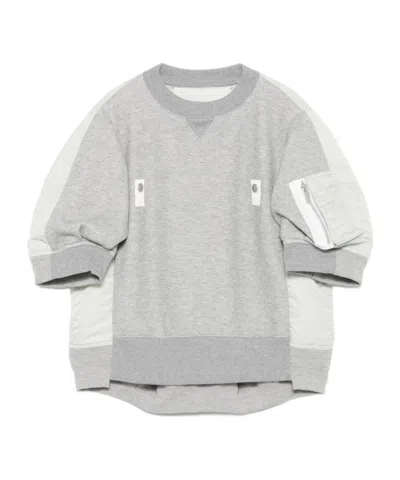 Sacai Long-sleeved Sweatshirt In Gray