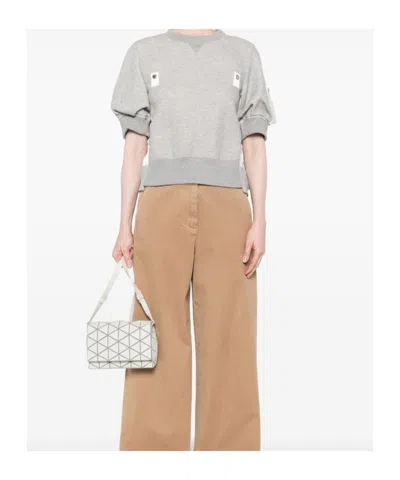 Sacai Long-sleeved Sweatshirt In Gray