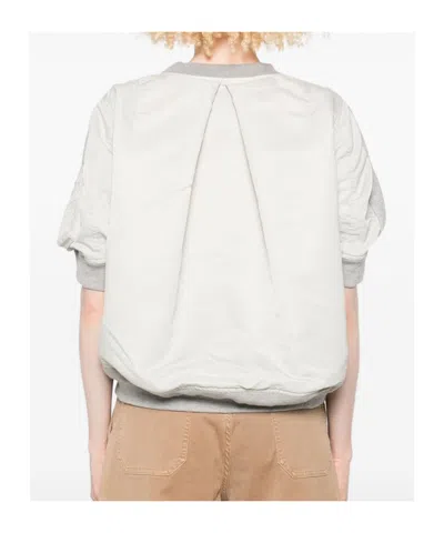 Sacai Long-sleeved Sweatshirt In Gray