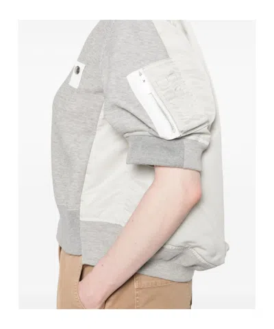 Sacai Long-sleeved Sweatshirt In Gray