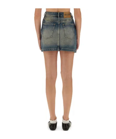 Moschino Denim Skirt Belt Loops In Blue