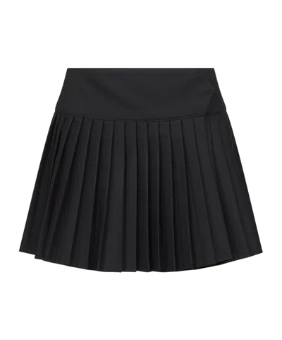 Off-white High-waisted Pleated Mini Skirt Design In Black