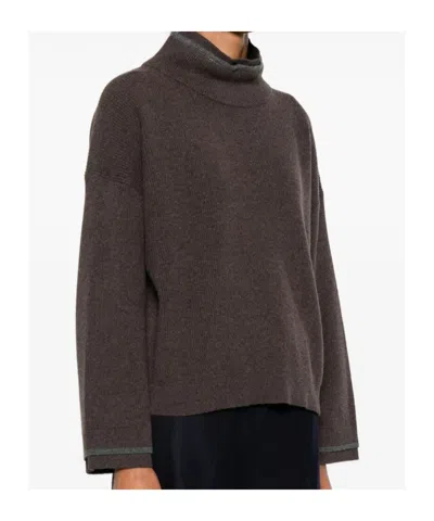 Brunello Cucinelli Cashmere Turtleneck Sweater In Brown