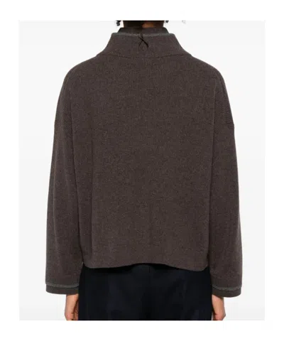 Brunello Cucinelli Cashmere Turtleneck Sweater In Brown