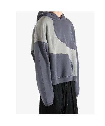 Erl Wave Hoodie Knit Sweatshirt In Blue