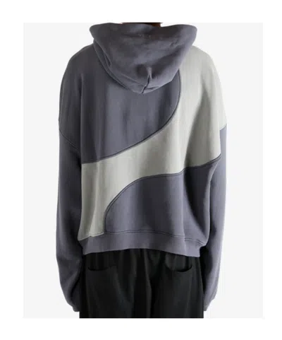 Erl Wave Hoodie Knit Sweatshirt In Blue