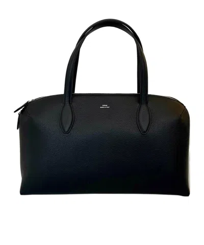 Totême Leather Handbag With Engraved Logo On The Front In Black
