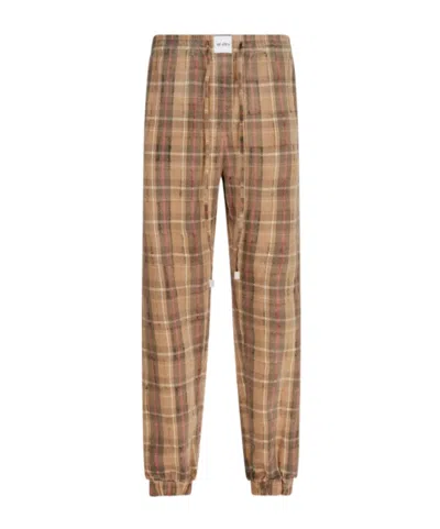 Attico Plaid Drawstring Long Pant In Multi