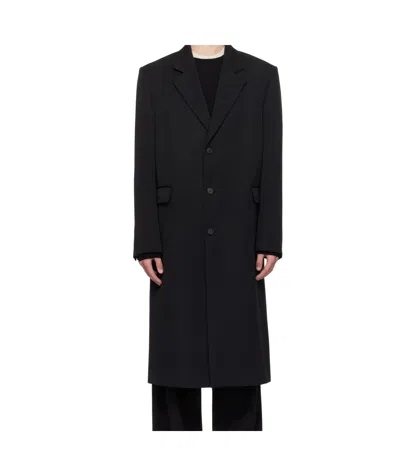 The Row Compa Virgin Wool-gabardine Coat In Black