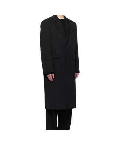 The Row Compa Virgin Wool-gabardine Coat In Black