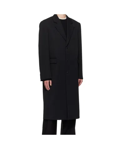 The Row Compa Virgin Wool-gabardine Coat In Black
