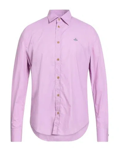 Vivienne Westwood Man Shirt Pink Size 44 Organic Cotton, Viscose, Polyester In Pink