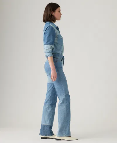 Levi's Wedgie Bootcut Patchwork Jeans In Blue